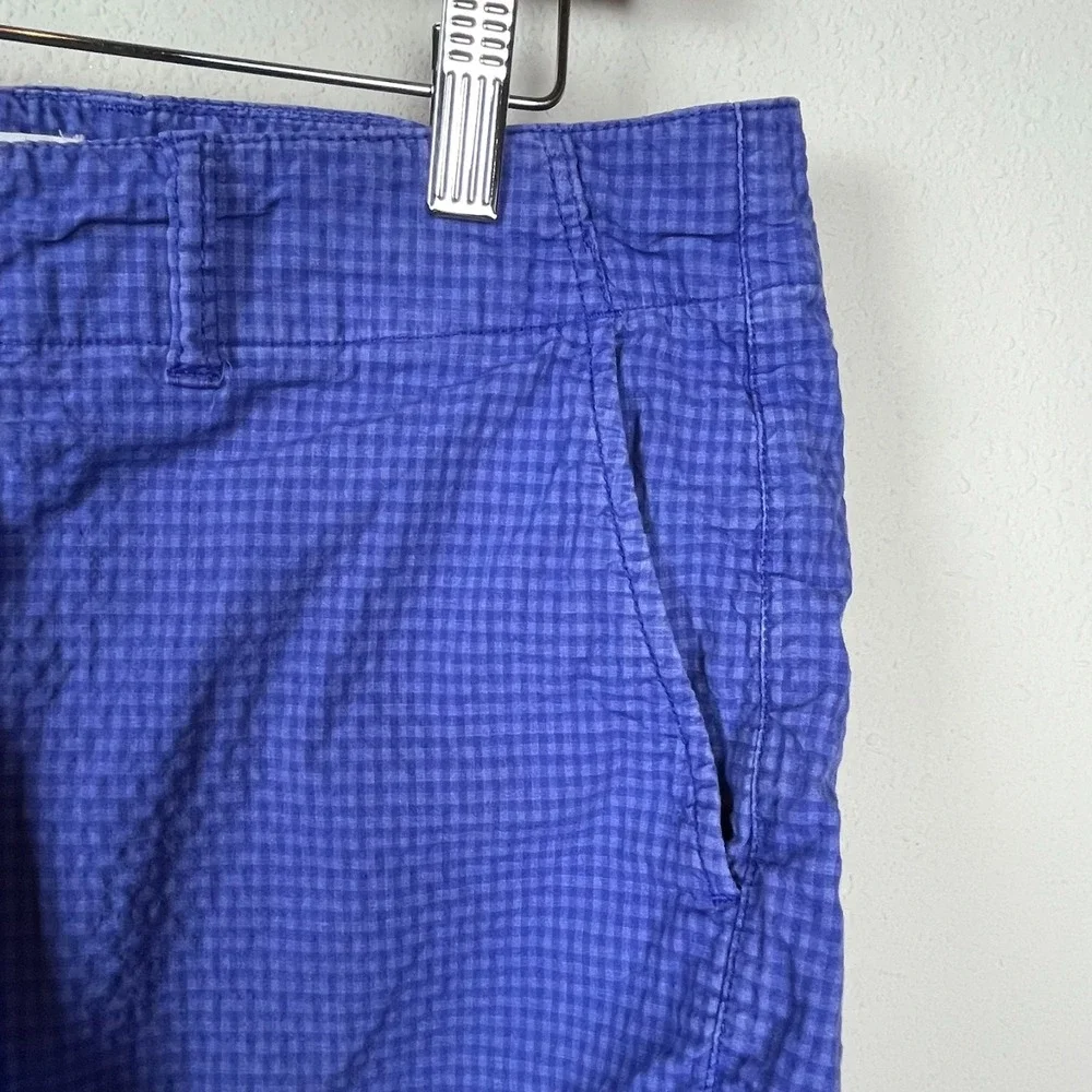 Mr. Porter Blue Checked Seersucker‎ Shorts M Resort Coastal Style Casual